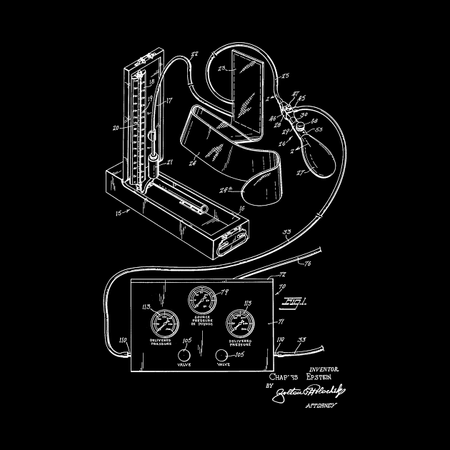 Blood Pressure Taking Device Vintage Patent Hand Drawing by TheYoungDesigns