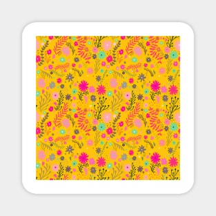 Yellow ditsy floral Magnet