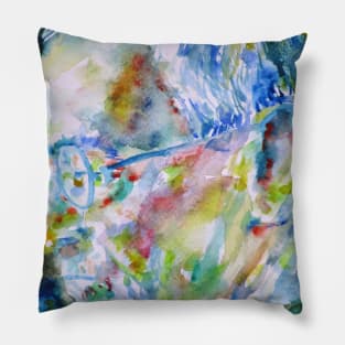 HERMANN HESSE - watercolor portrait .4 Pillow