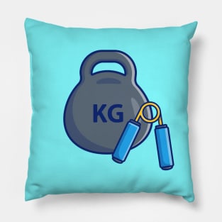 Dumbbell And Hand Training Cartoon Pillow