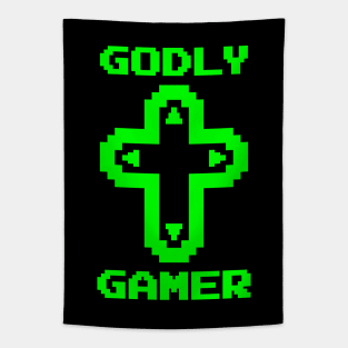 Godly Gamer (v1 - green) Tapestry