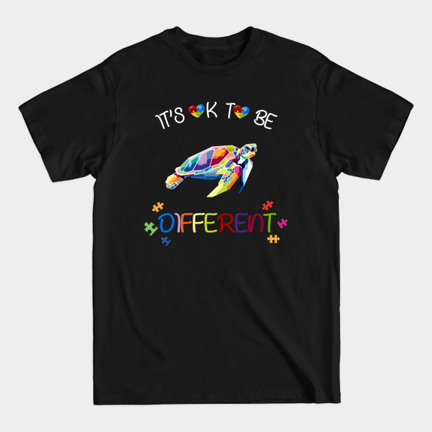 Disover Autism Awareness Shirt It's OK to be different Colorful turtle - Autism Awareness - T-Shirt