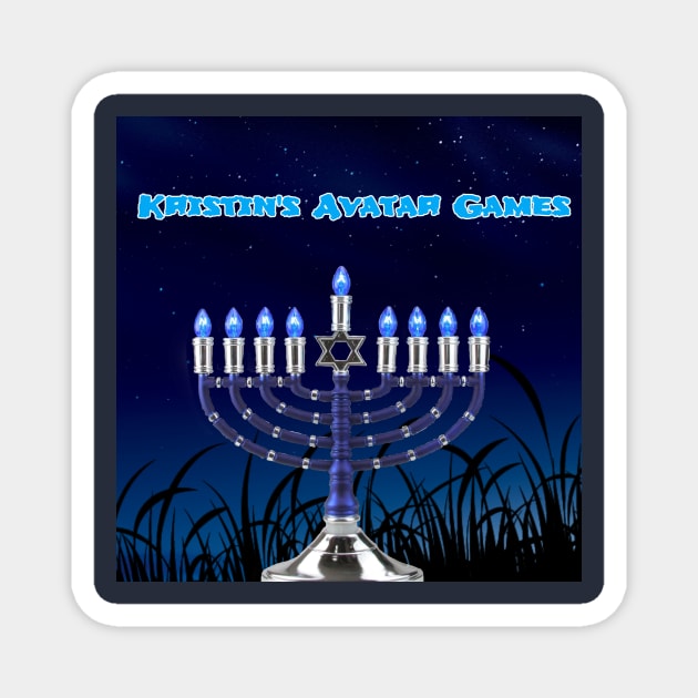 Kristin's Avatar Games Hanukkah Logo 2021 Magnet by Kristin's Avatar Games merch 