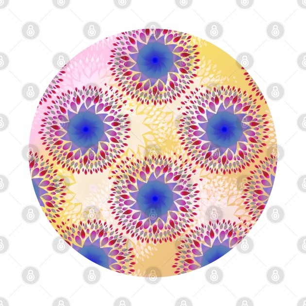 Teardrop Concentric Circle Pattern (Pink,Yellow) by RoxanneG