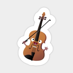 Cute funny violin musical cartoon character Magnet