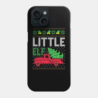 Little Elf ugly christmas sweater Phone Case