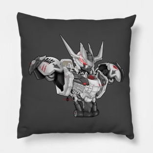 Gundam Barbatos - Mecha Anime Inspired Design Greys and Red Pillow