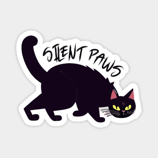 Sneaky Black Cat- Silent Paws Magnet