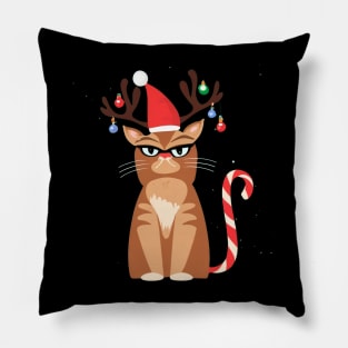 Grumpy Christmas Cat. Christmas Cat 2024 Pillow