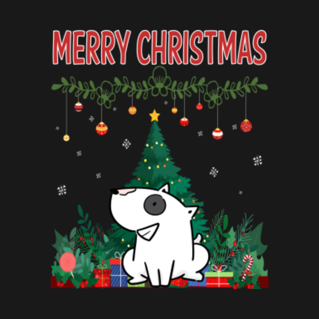 Disover Merry Christmas Bull Terrier 08 - Bull Terrier - T-Shirt