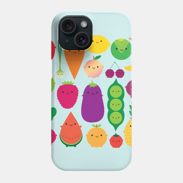 5 A Day Fruit & Vegetables Phone Case by marcelinesmith