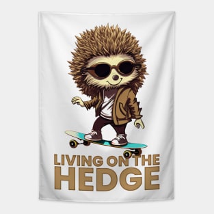 Living on the Hedge - Cool Hedgehog Tapestry