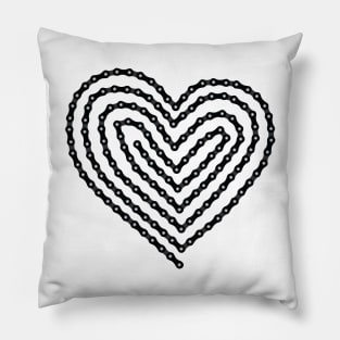 Bike Chain Heart Pillow