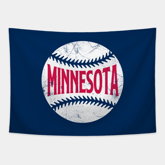 Minnesota Retro Baseball - Navy Tapestry by KFig21