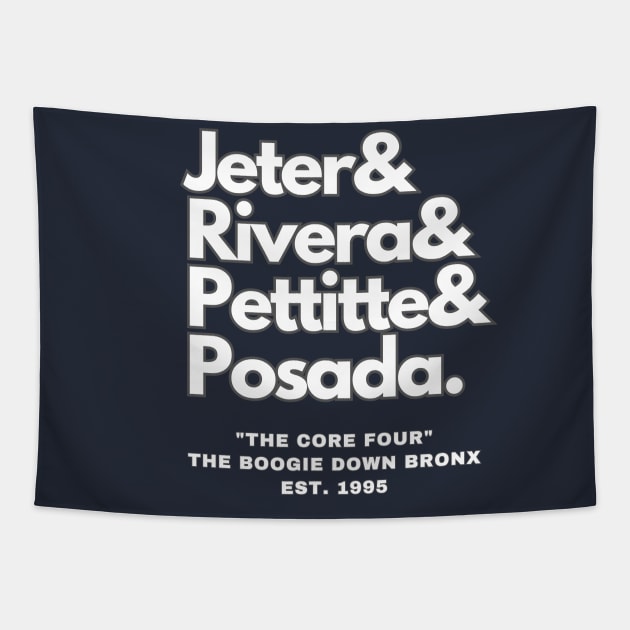 NYY's Core Four Blue Shirt Tapestry by capognad