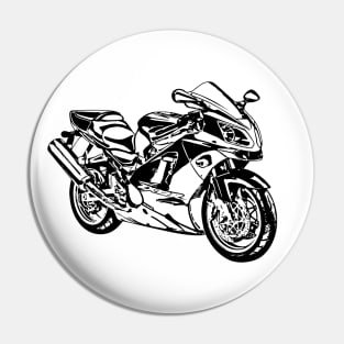 ZX12R Motorcycle Sketch Art Pin