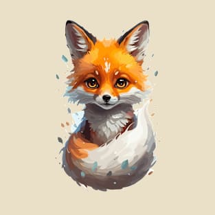 Cute Kawaii Adorable Fox Animal Illustration T-Shirt