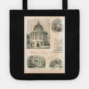 19th Century engraved scenes of Oxford, England Tote