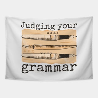 Judging Your Grammar // Funny Editor Vintage Pens Tapestry