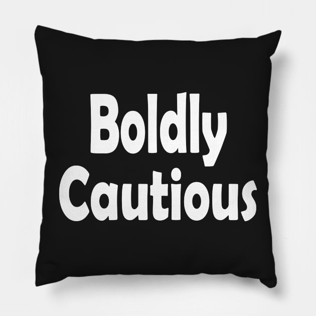 Boldly Cautious Oxymoron Fun Pillow by Klssaginaw