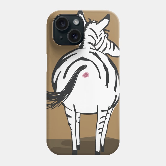 Butts Butts Butts - Zebra Phone Case by duckandbear