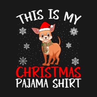 This is My Christmas Pajama Chihuahua Dog Santa Hat T-Shirt