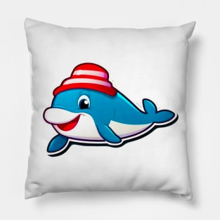 A beauty and power of an orca whale breaching the surface of the water. Pillow