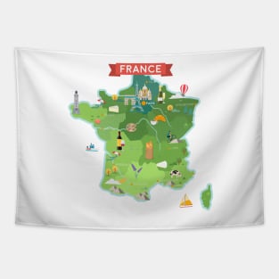 Map of France Tapestry