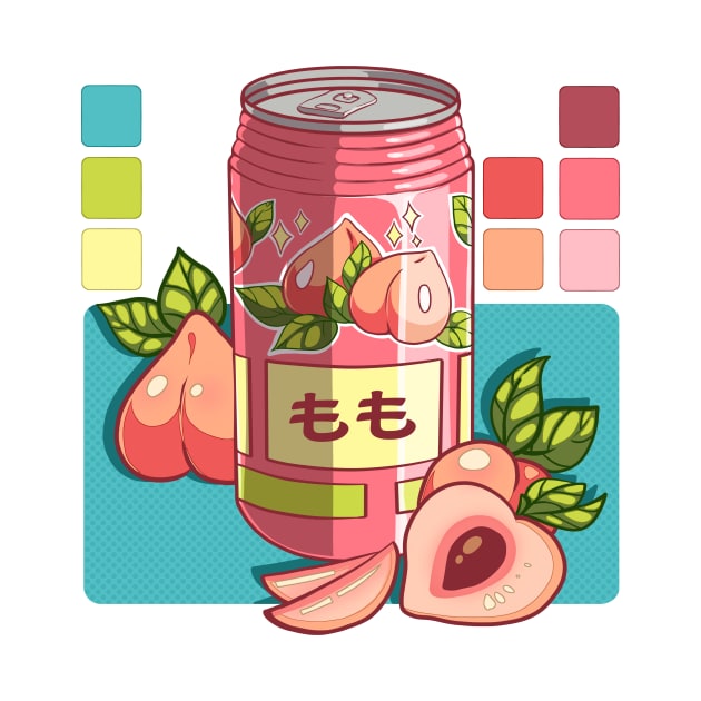 The cute Japanese peach soda can by AnGo