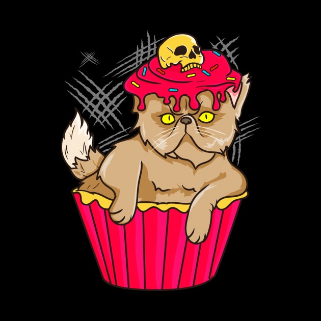 Gothic Cat Cupcake Funny Kitty And Kitten Owner Gift by LIFUA