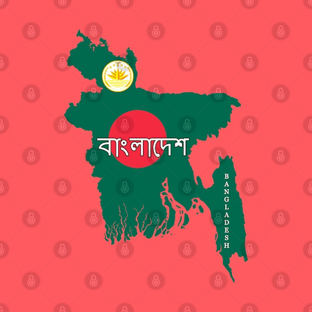 Bangladesh flag & map by Travellers