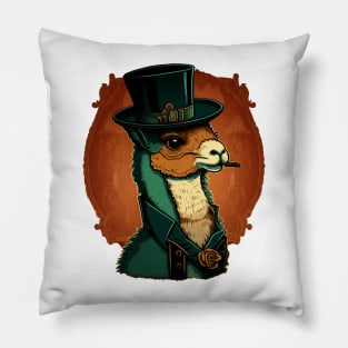 Alpaca With Top Hat Pillow