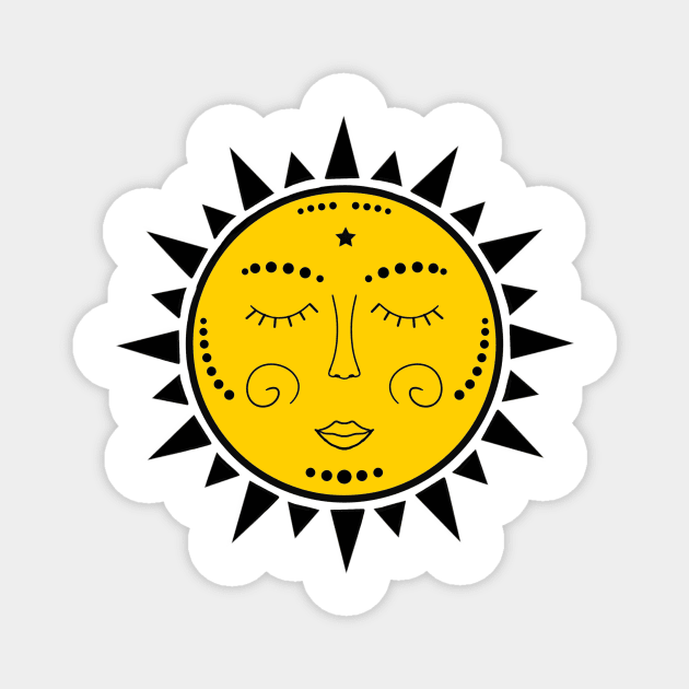 sun with face Magnet by KaisPrints