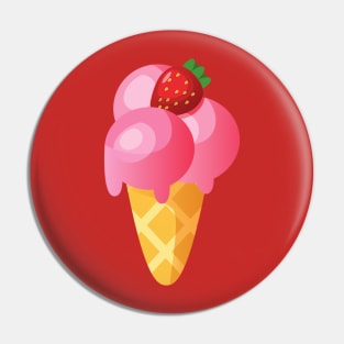 Ice Cream Cone with Strawberry Pin