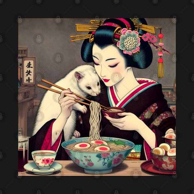 ramen life - ukiyo-e ramen life by vaporgraphic
