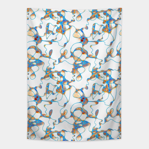 Between Blue Lines design Tapestry by ozav