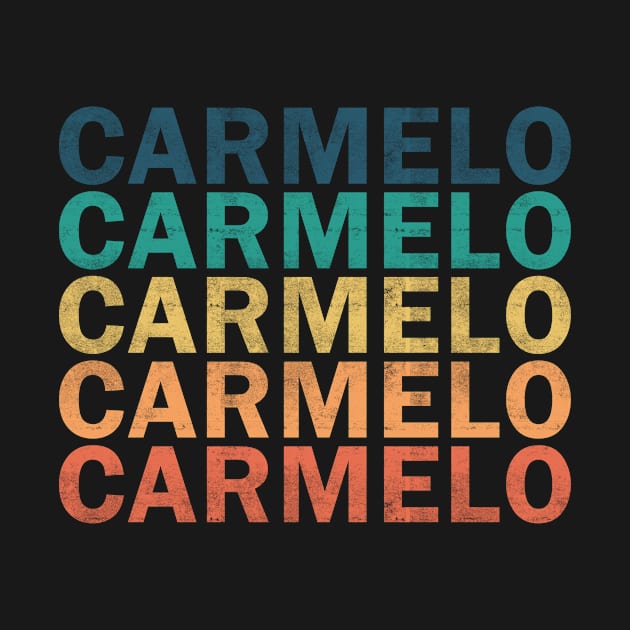 Carmelo Name T Shirt - Carmelo Vintage Retro Name Gift Item Tee by henrietacharthadfield