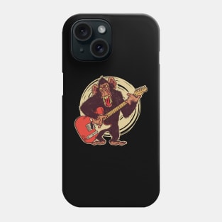 Vintage Chimpanzee Guitar Player Graphic Phone Case