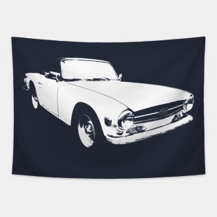 Triumph TR6 1970s classic sports car monoblock white Tapestry