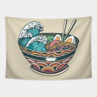 Japanese Great Ramen Wave Bowl Tapestry