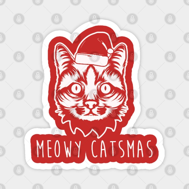 Meowy Catmas Ugly Christmas Cat Magnet by genger