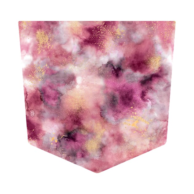 Pocket - Smoky Marble Watercolor Pink by ninoladesign