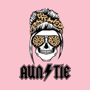 Skull Mom AC/DC-Auntie T-Shirt