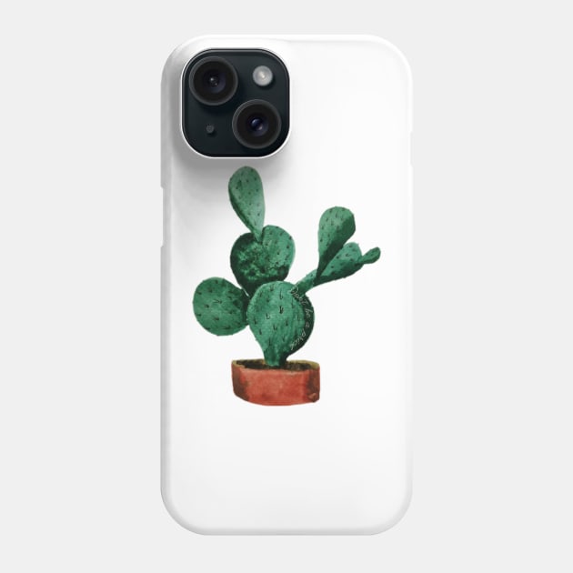 "Don't be a prick" cactus watercolor painting Phone Case by JewelsNova