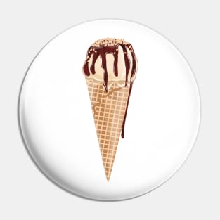 Chocolate Ice-Cream Cone Pin