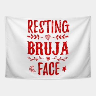 Resting Bruja Face - Red Grunge design Tapestry