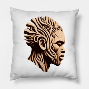 Afrocentric man Wooden Carving Pillow