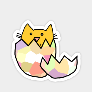 Cute Cat Hatching from Easter Egg as Kitten Magnet