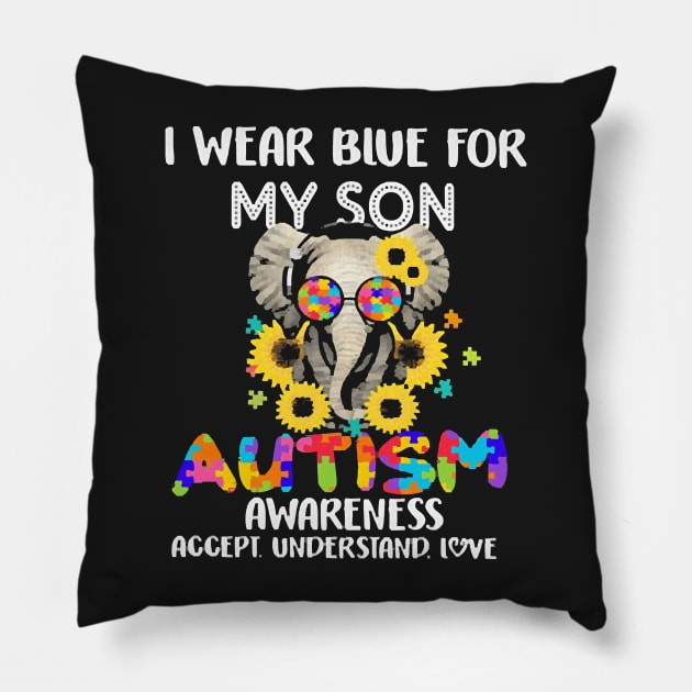 I Wear Blue For My Son Pillow by methetca
