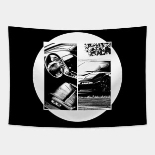 HONDA NSX Black 'N White 5 (Black Version) Tapestry